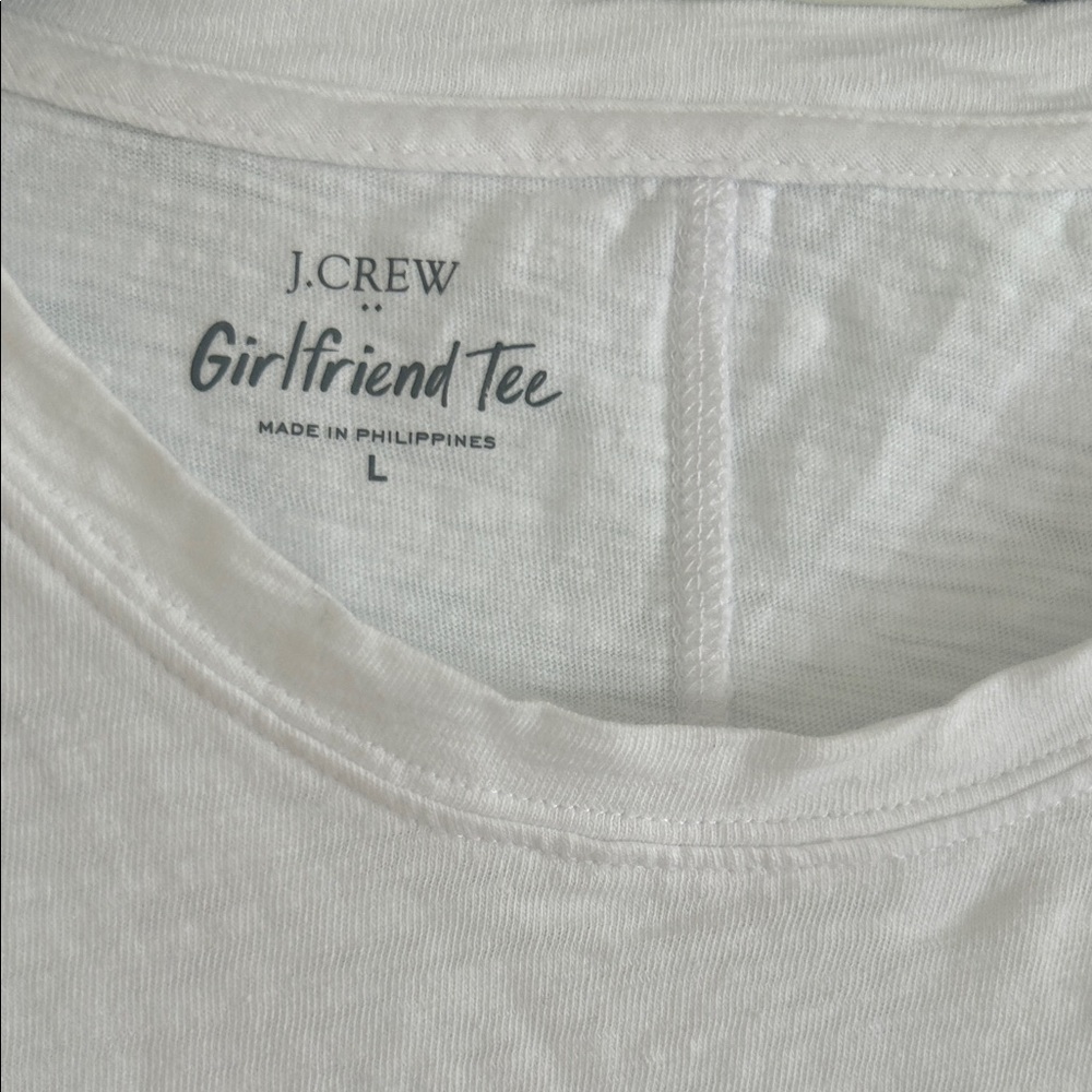J. Crew white girlfriend tee - Picture 2 of 2